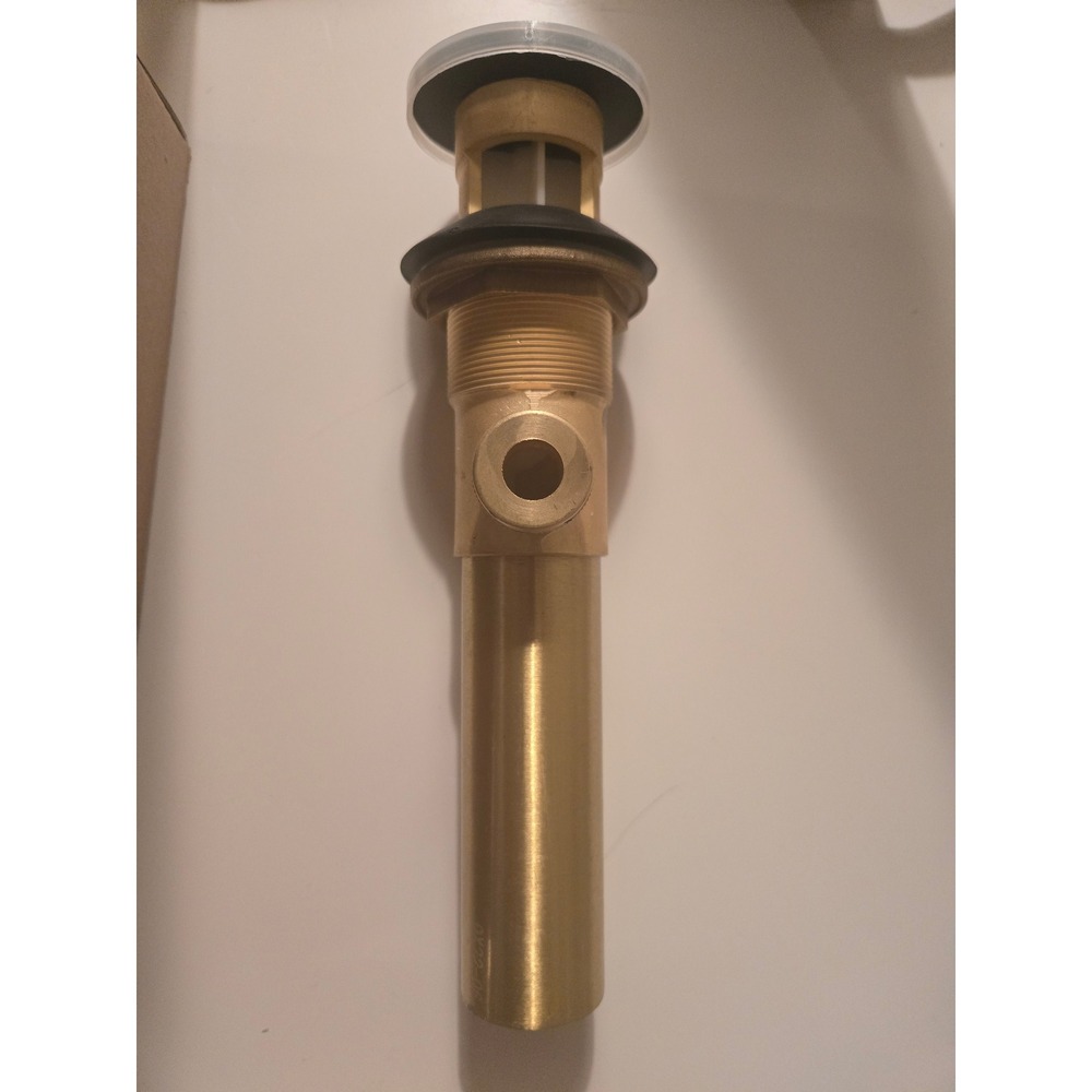 Black Matte top - Bathroom Sink Pop Up Drain Assembly W Overflow‎ Brass Finish - Picture 3 of 6